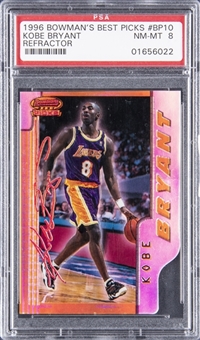 1996-97 Bowmans Best Picks Refractor #BP10 Kobe Bryant Rookie Card - PSA NM-MT 8